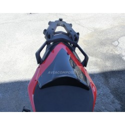 Tail in carbon fiber for Ducati Multistrada 1200 2010-2014 with red bands