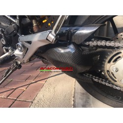 Cover in carbon for swingarm plus low chain guard for Ducati Multistrada 1100