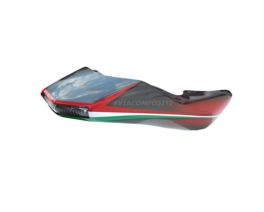 Codino in carbonio verniciato tricolore per Hypermotard 1100 -796 con monoscarico