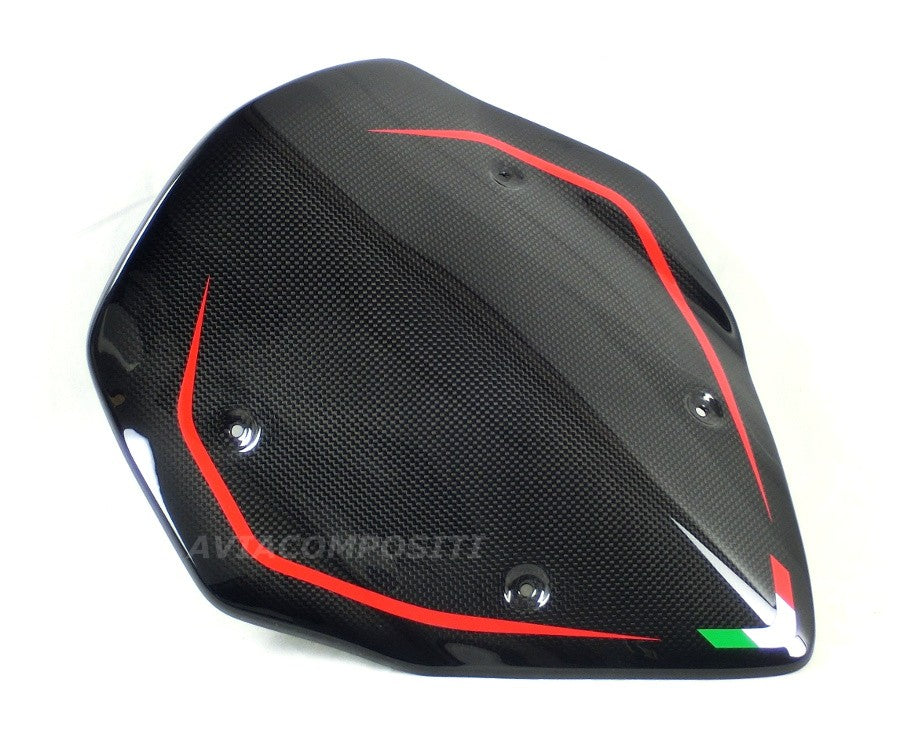 Carbon Windshield Multi 1200 '13 -'14 glossy with red strips