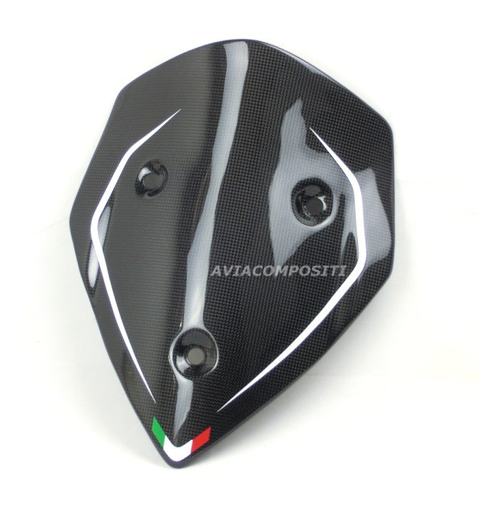 Carbon Windshield for Multistrada 1200 years 2010-2012 with white stripes and tricolor