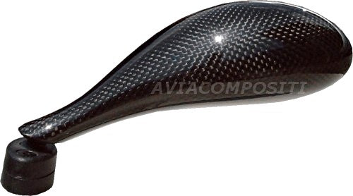 Specchi in carbonio da carena regolabili con giunto sferico integrato nell'attacco - interasse 28-42 mm - angolo base 45°