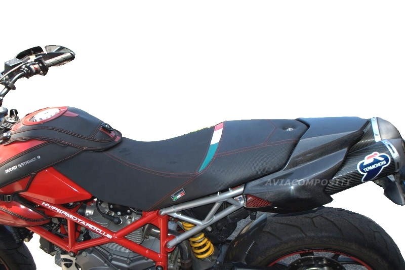Carbon fiber tail for Ducati Hypermotard 1100-796 twin exhaust with Led rear light