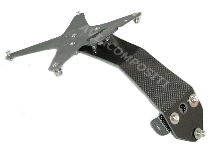 Licence plate kit full carbon for Ducati Hypermotard 1100-796 with our mono exhaust tail